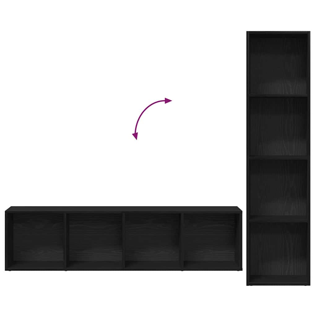 Bibliothèque 3 pcs Chêne noir 36 x 30 x 143 cm - XIOS