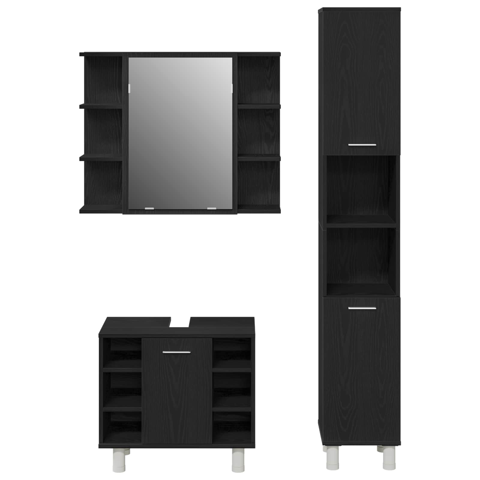 Ensemble de mobilier de salle de bain 3 pc Noir