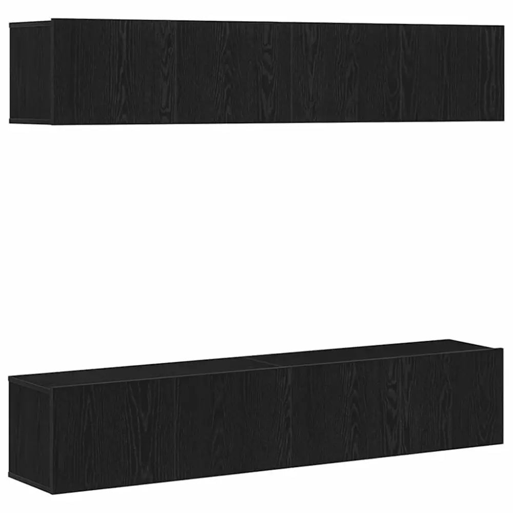 Ensemble meuble TV 4 pc Chêne noir Bois d’ingénierie - XIOS Store SNC