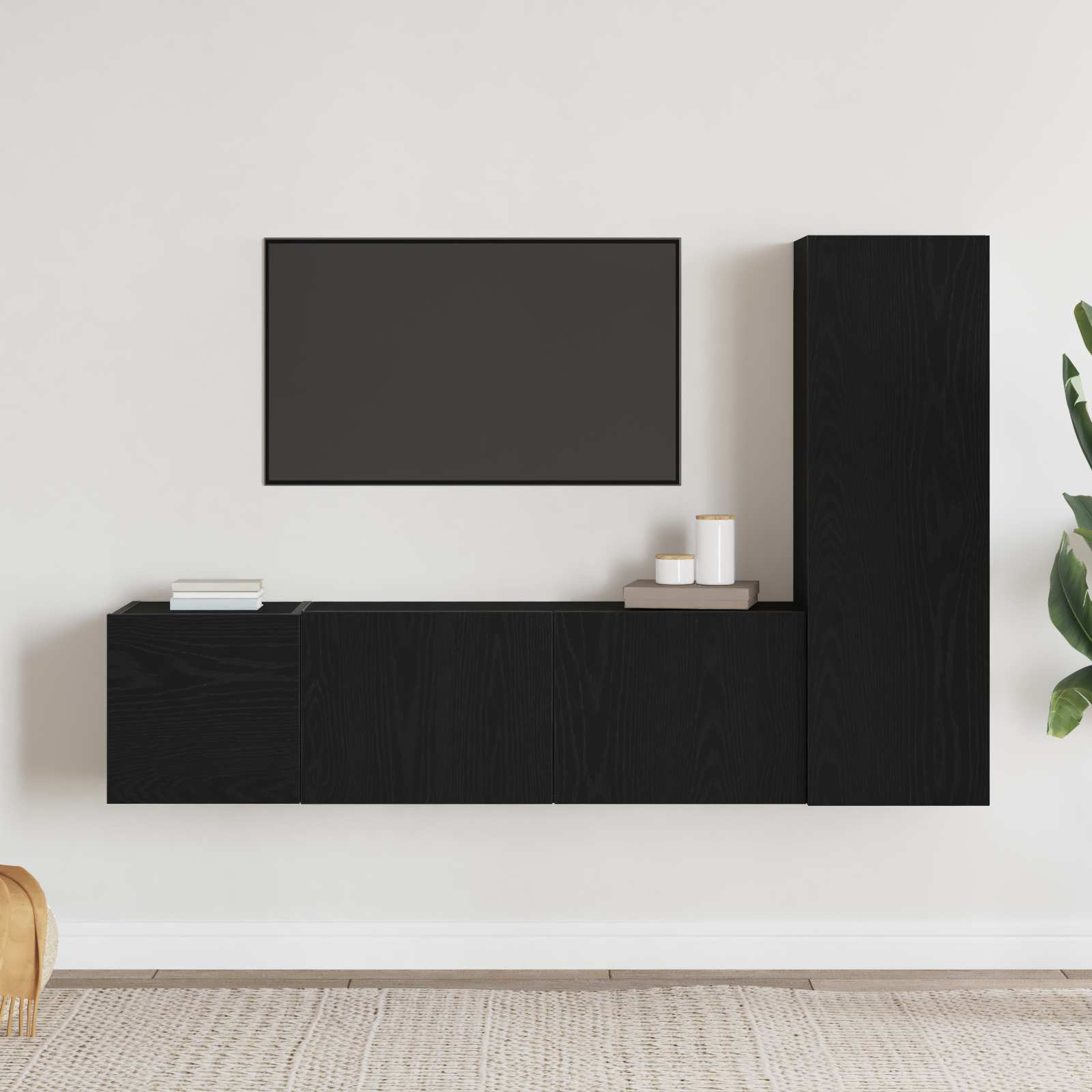Ensemble meuble TV 3 pcs Chêne noir 130,5 x 30 x 140 cm - XIOS