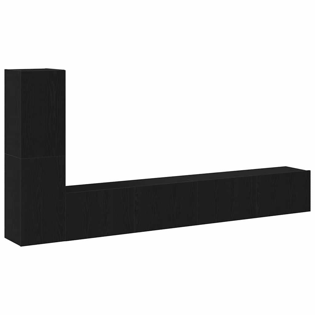 Ensemble meuble TV Montage mural Chêne noir Bois d'ingénierie - XIOS