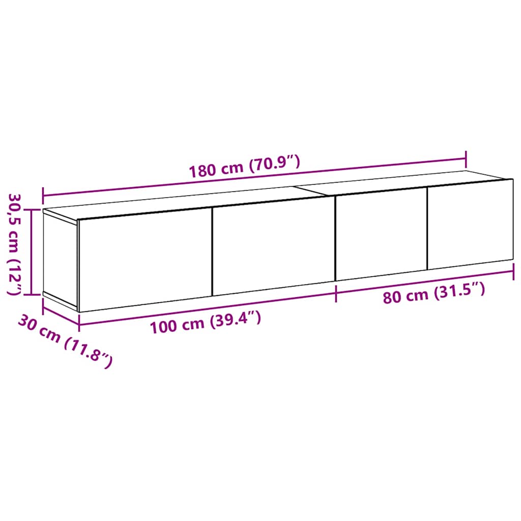 Ensemble meuble TV 2 pcs Chêne noir Bois d'ingénierie - XIOS