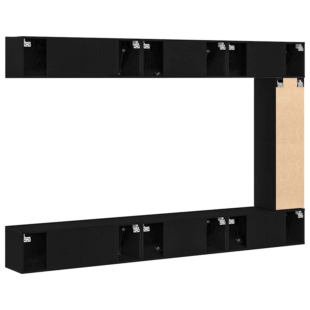 Ensemble meuble TV 9 pcs Chêne noir Bois d'ingénierie - XIOS