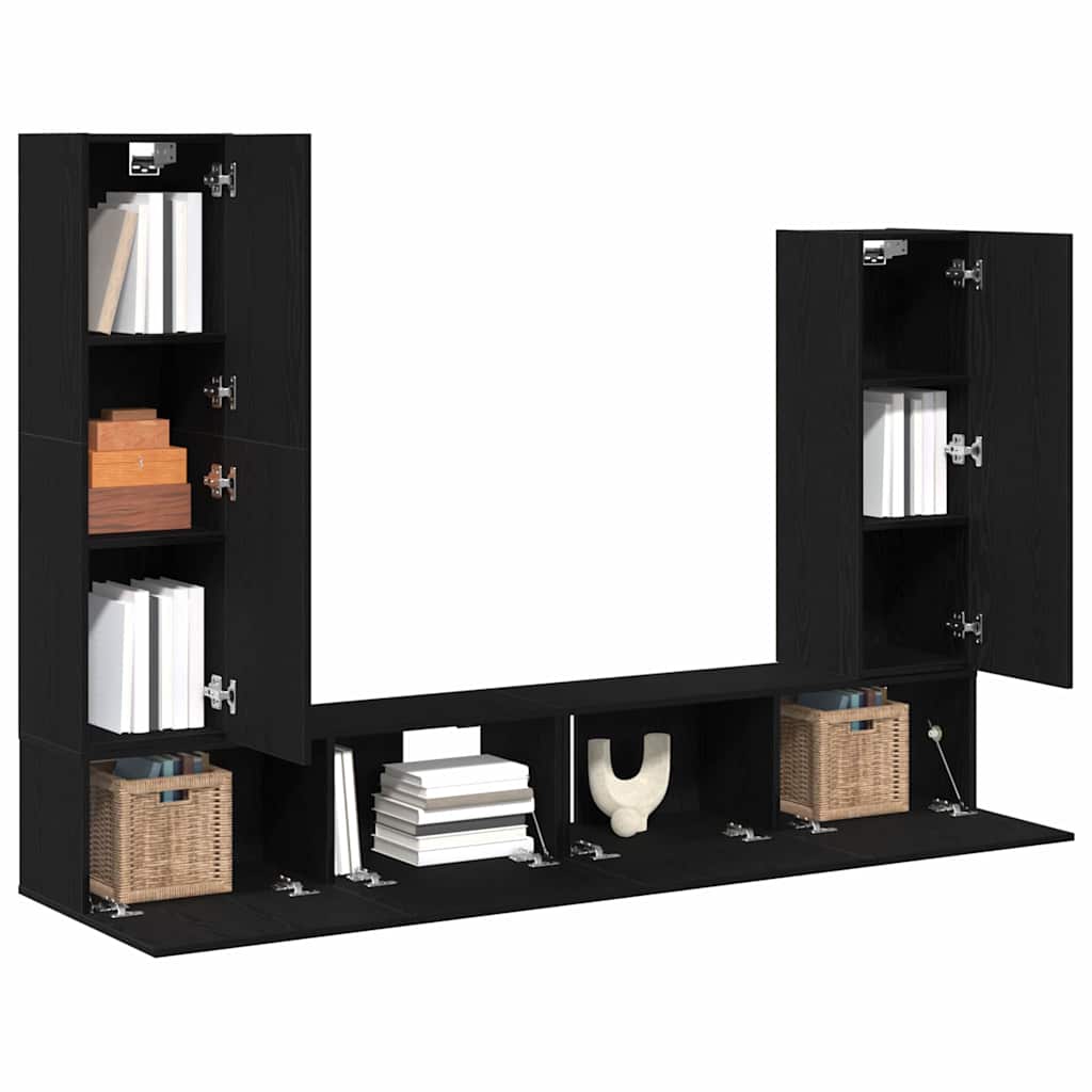 Ensemble meuble TV 6 pcs Chêne noir Bois d'ingénierie - XIOS