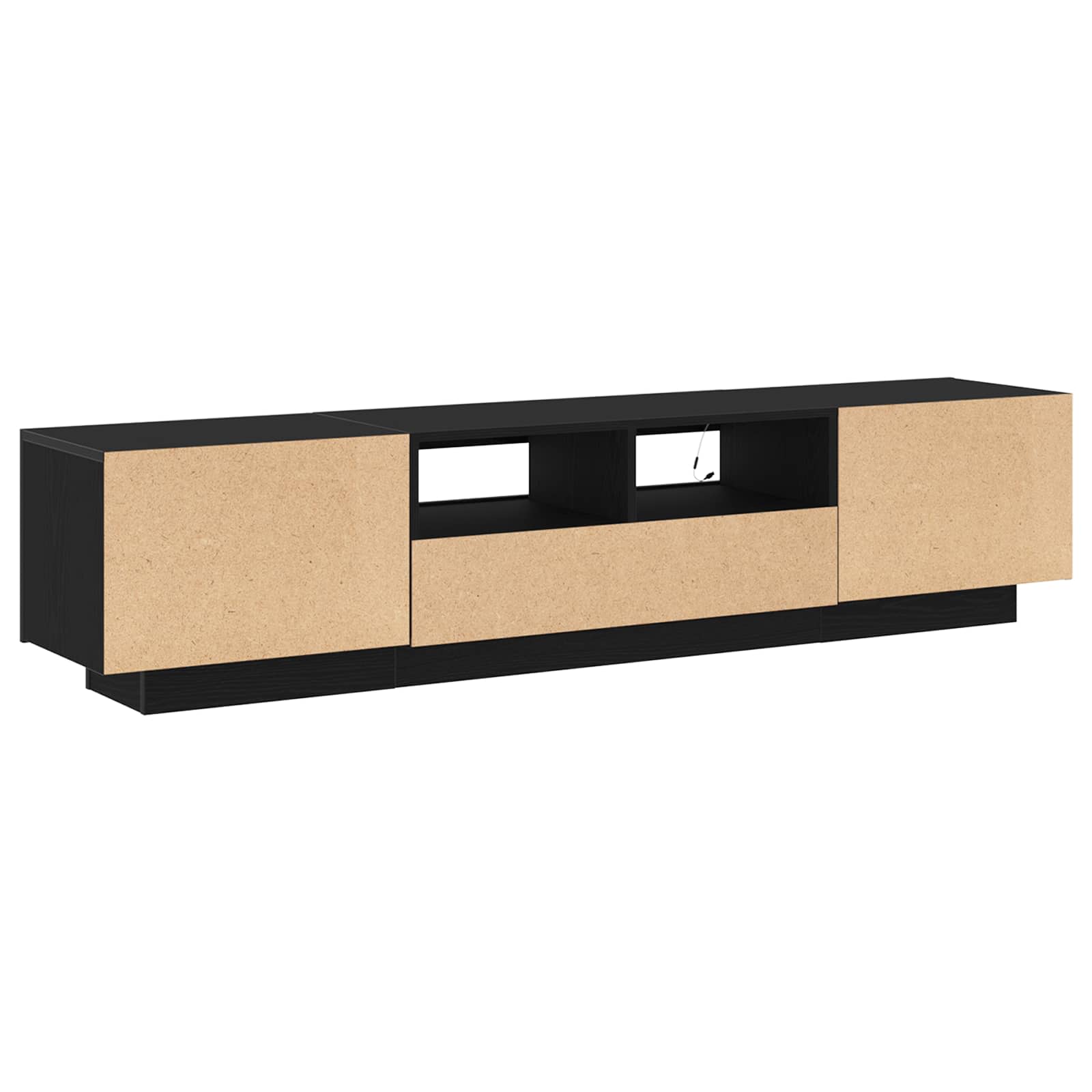 Ensemble meuble TV Montage mural 2 pcs Noir 180 x 35 x 40 cm