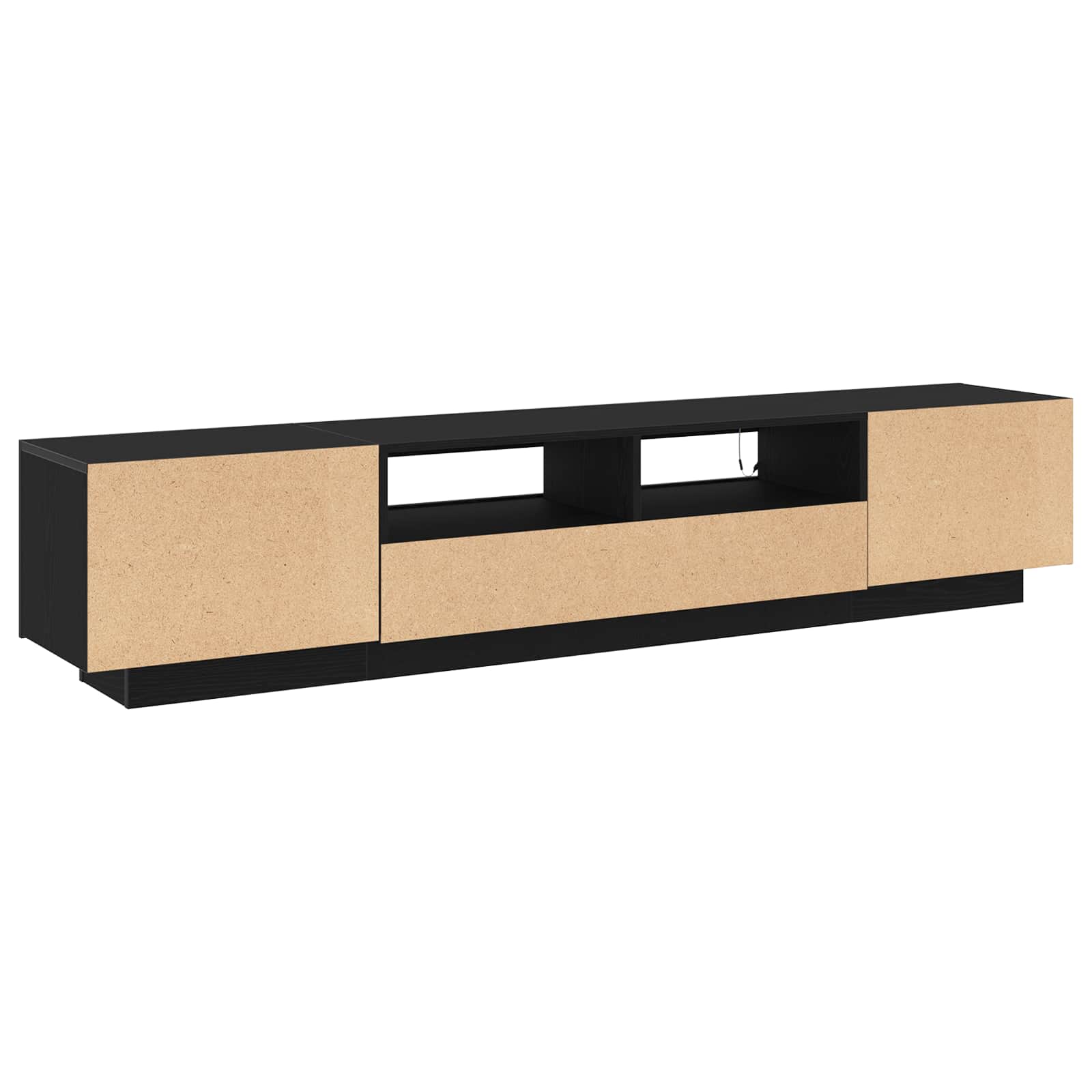 Ensemble meuble TV Montage mural 2 pcs Noir 200 x 35 x 40 cm