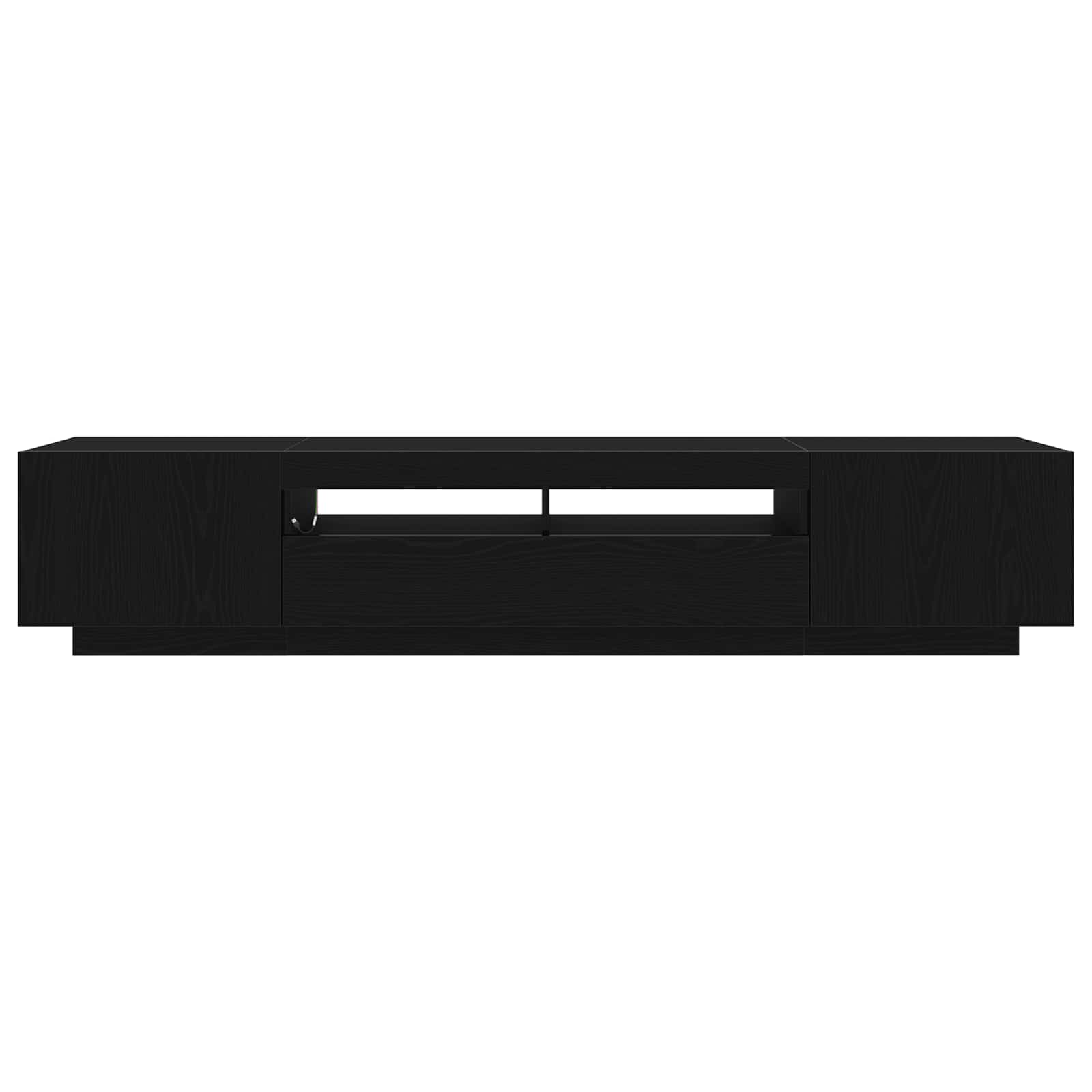 Ensemble meuble TV Montage mural 2 pcs Noir 200 x 35 x 40 cm