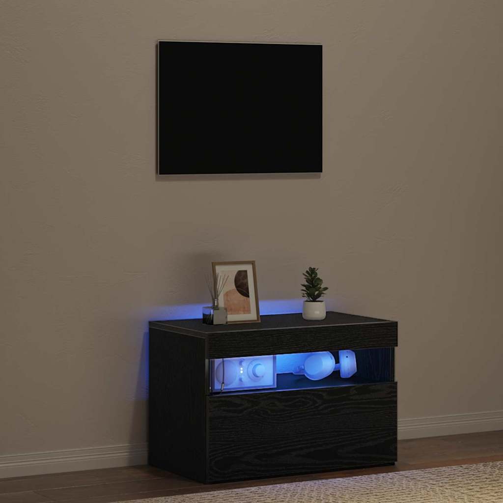 Cabinet de chevet Chêne noir 60 x 35 x 40 cm Bois d'ingénierie - XIOS