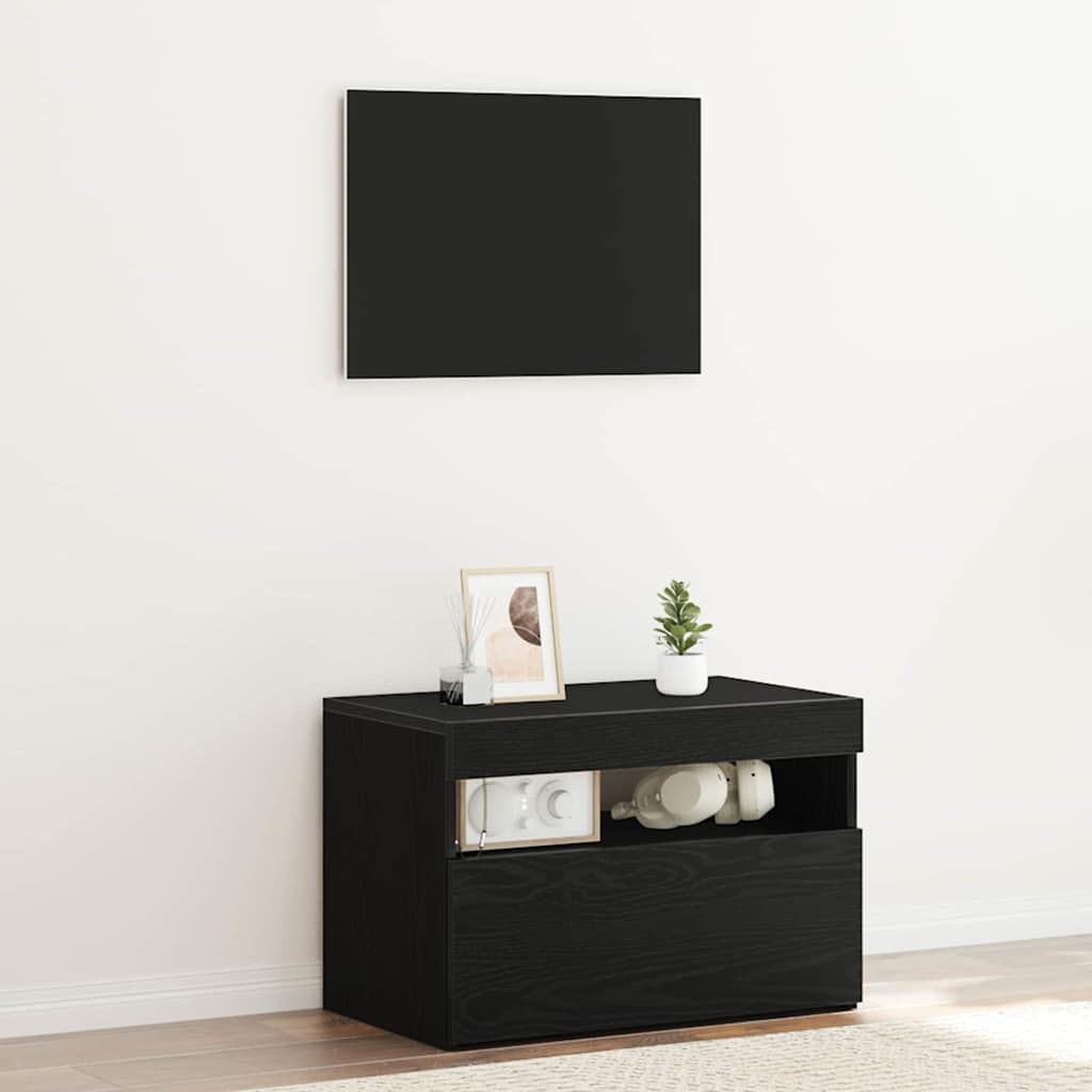 Cabinet de chevet Chêne noir 60 x 35 x 40 cm Bois d'ingénierie - XIOS