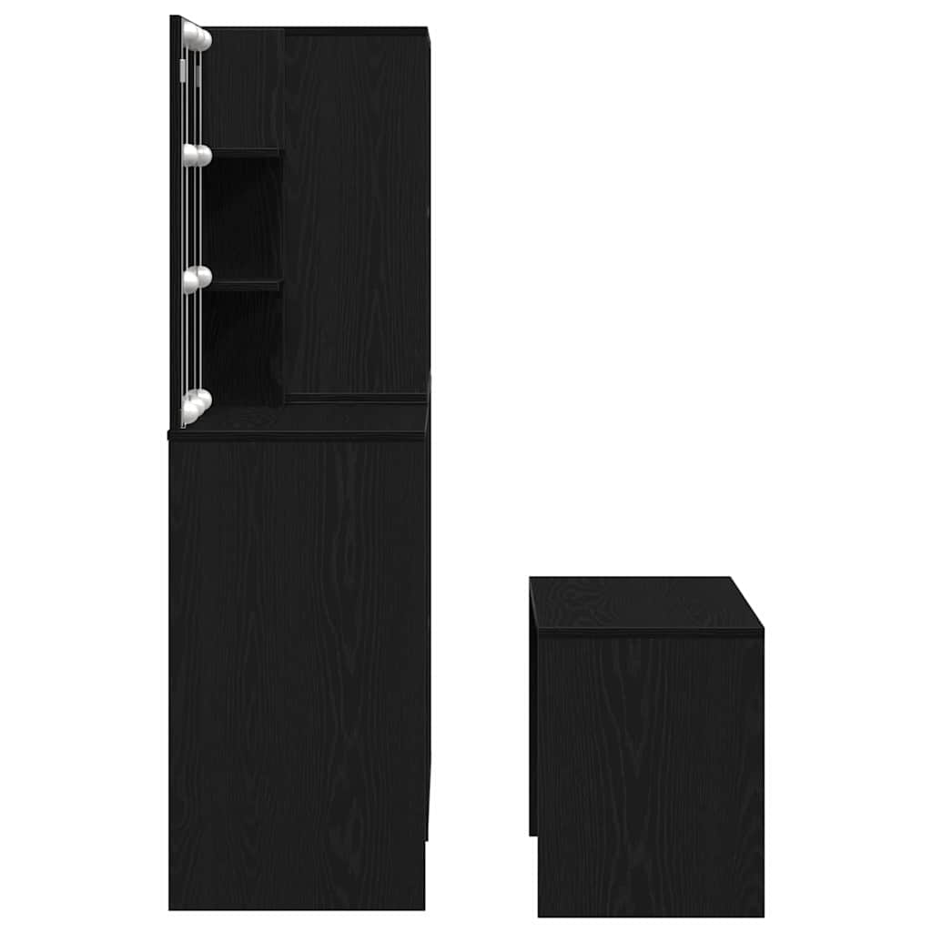 Ensemble de Coiffeuse avec tiroir 2 pcs Noir 140 x 40 x 140 cm