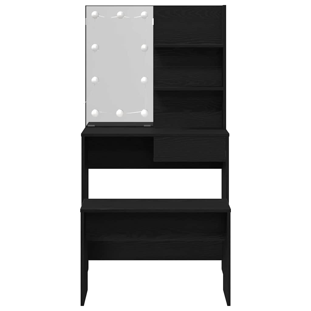 Ensemble de Coiffeuse avec tiroir Chêne noir 74.5 x 40 x 141 cm - XIOS