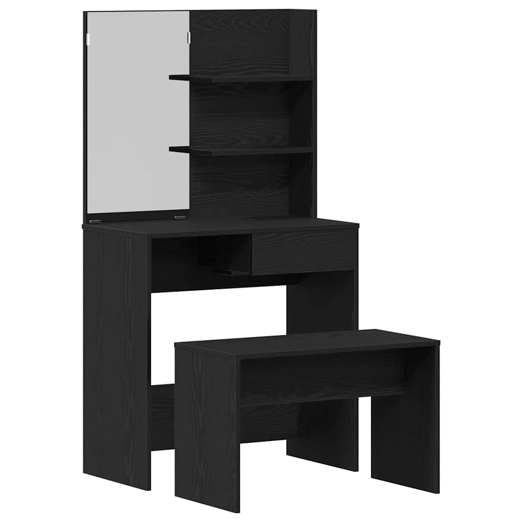 Ensemble de Coiffeuse avec tiroir Chêne noir 74.5 x 40 x 141 cm - XIOS