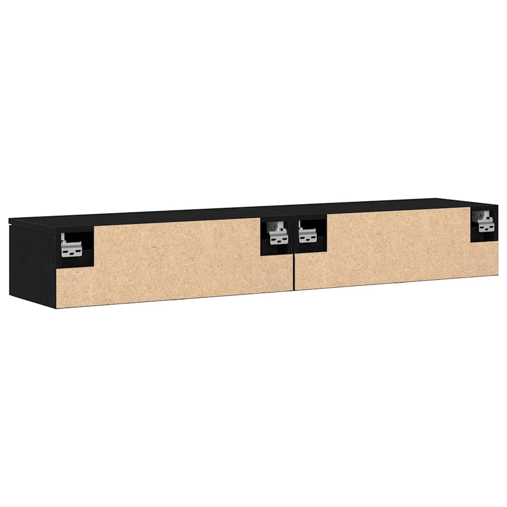 Meuble mural 2 pcs Chêne noir 68 x 30 x 20 cm Bois d'ingénierie - XIOS