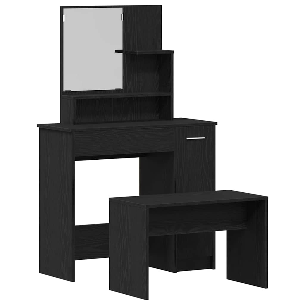 Ensemble de Coiffeuse avec tiroir Chêne noir 86.5 x 35 x 136 cm - XIOS