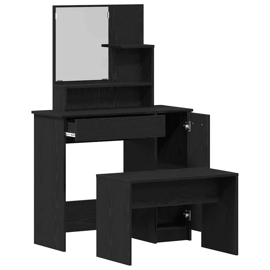 Ensemble de Coiffeuse avec tiroir Chêne noir 86.5 x 35 x 136 cm - XIOS