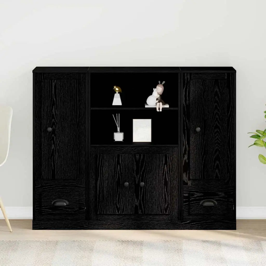 Highboard Chêne noir 132 x 35,5 x 103,5 cm Bois d’ingénierie - XIOS