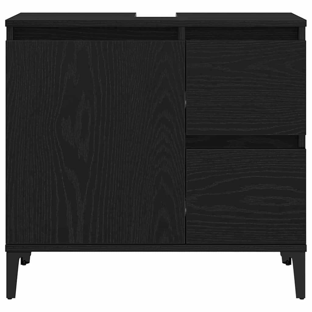 Ensemble de mobilier de salle de bain 3 pièces Chêne noir