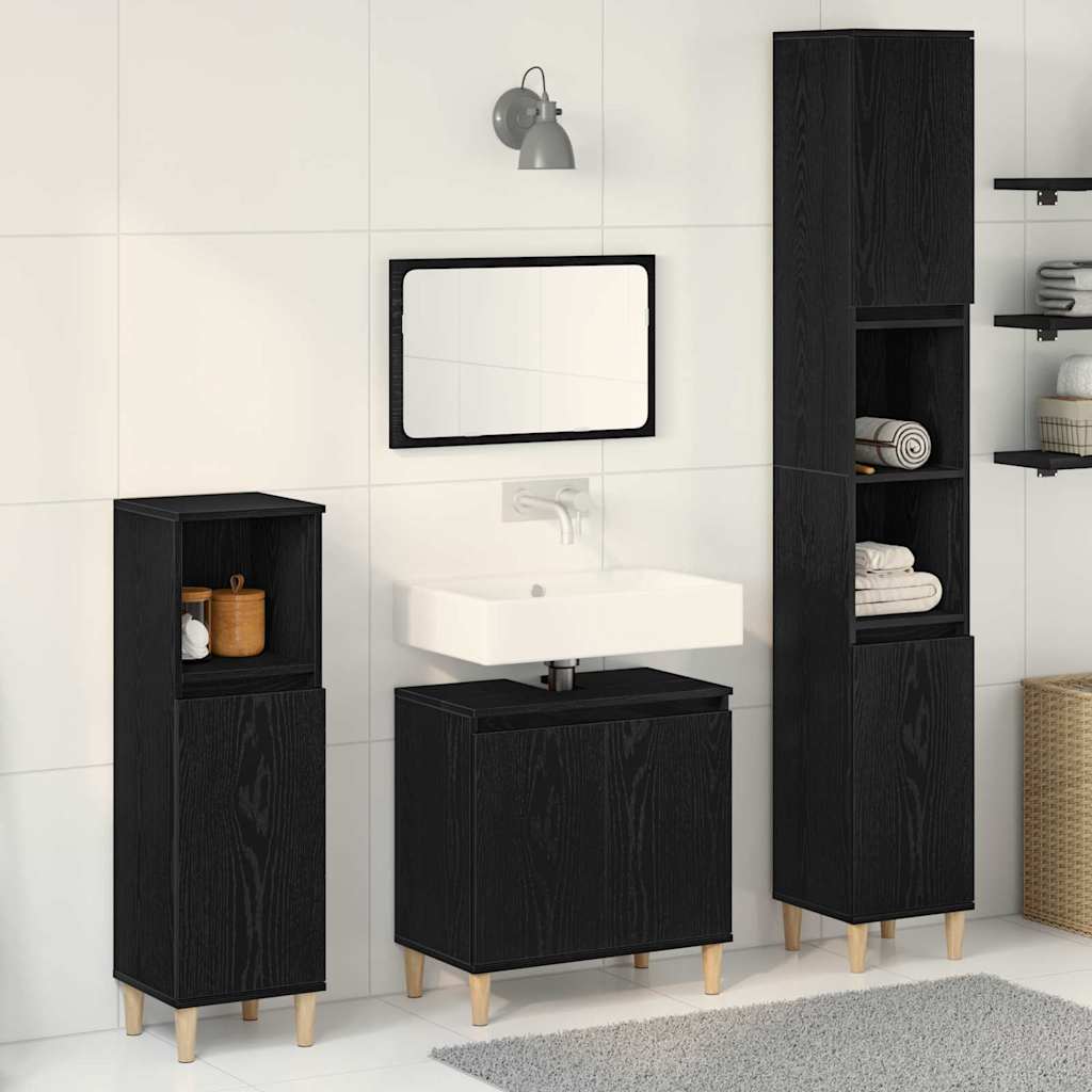 Ensemble de mobilier de salle de bain 3 pc Chêne noir