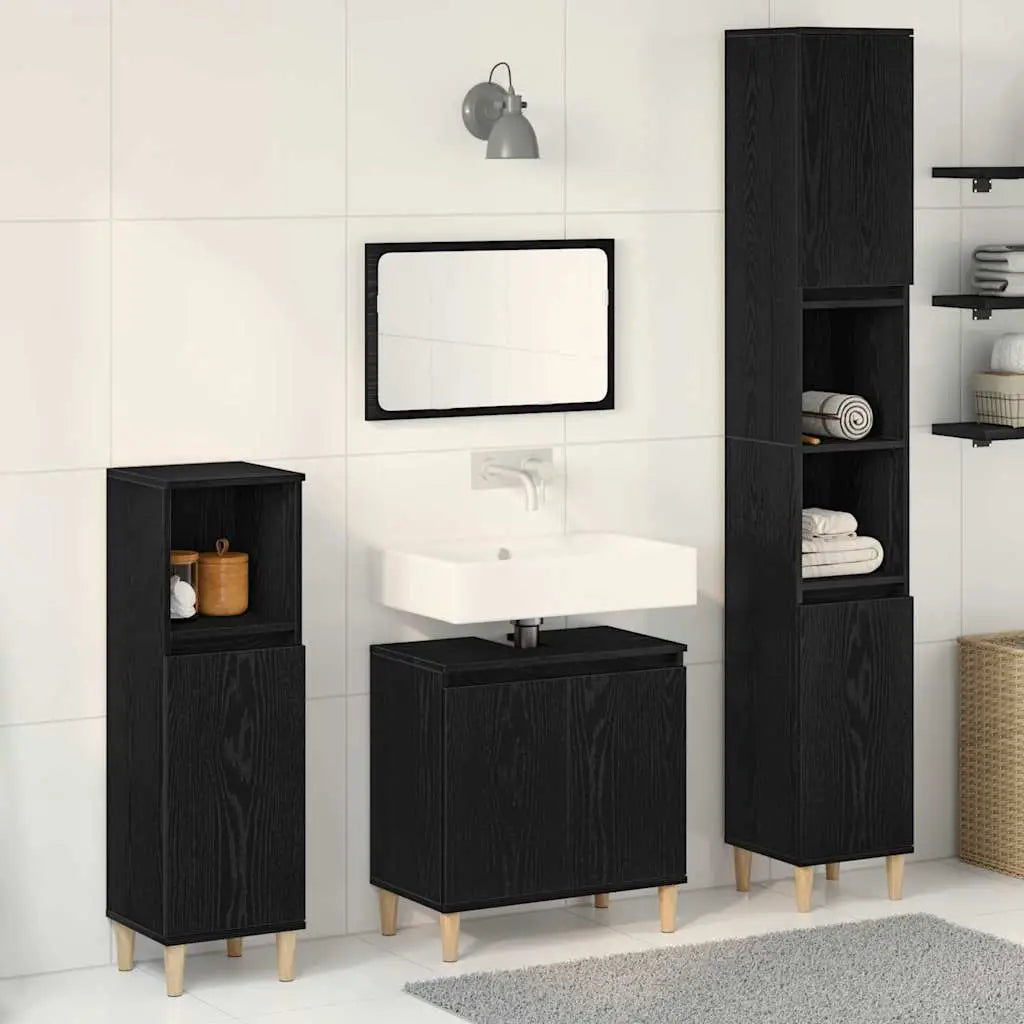 Ensemble de mobilier de salle de bain 3 pc Chêne noir - XIOS