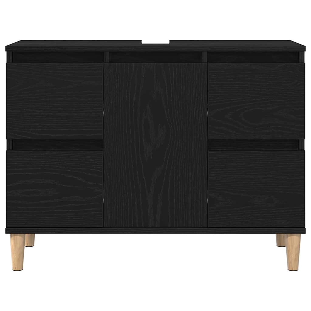 Ensemble de mobilier de salle de bain 3 pièces Chêne noir