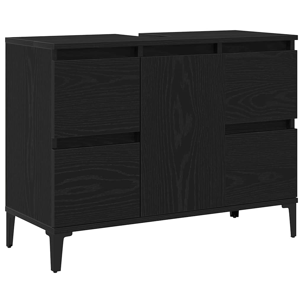 Ensemble de mobilier de salle de bain 3 pc Chêne noir