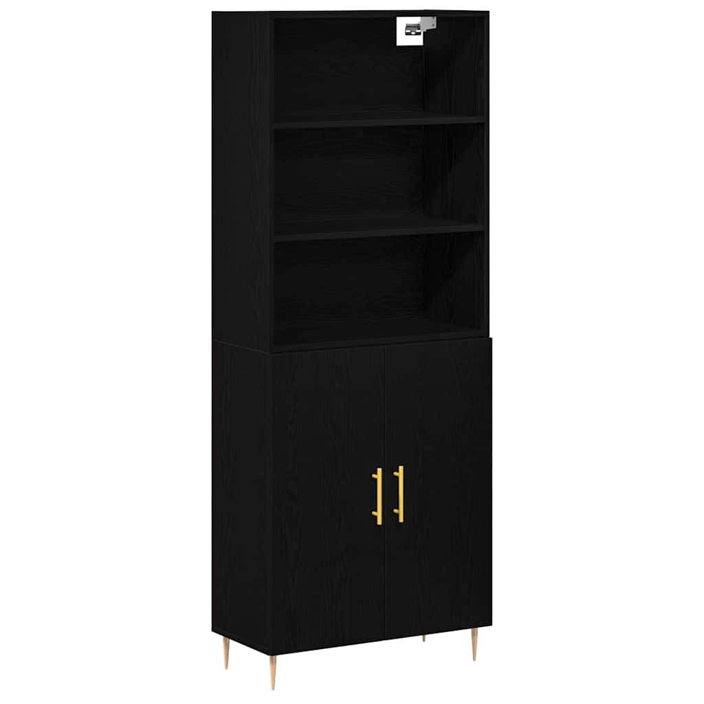 Haut Armoire Montage mural 2 pcs Chêne noir 70 x 34 x 180 cm - XIOS