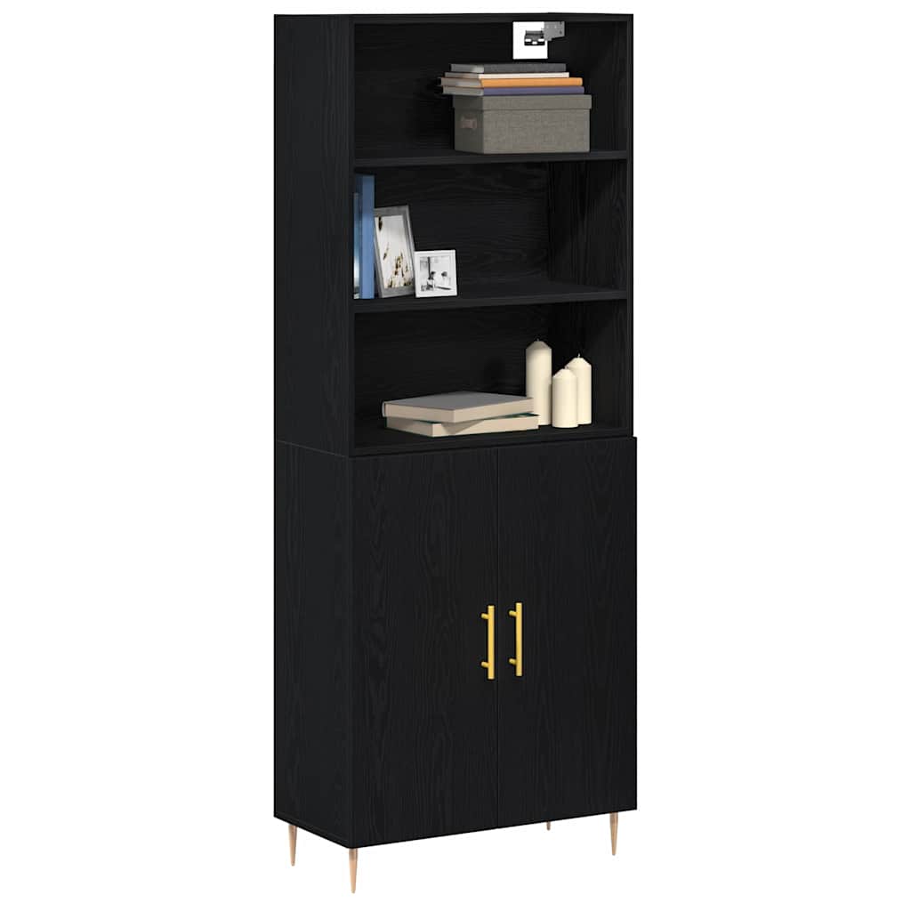 Haut Armoire Montage mural 2 pcs Chêne noir 70 x 34 x 180 cm - XIOS
