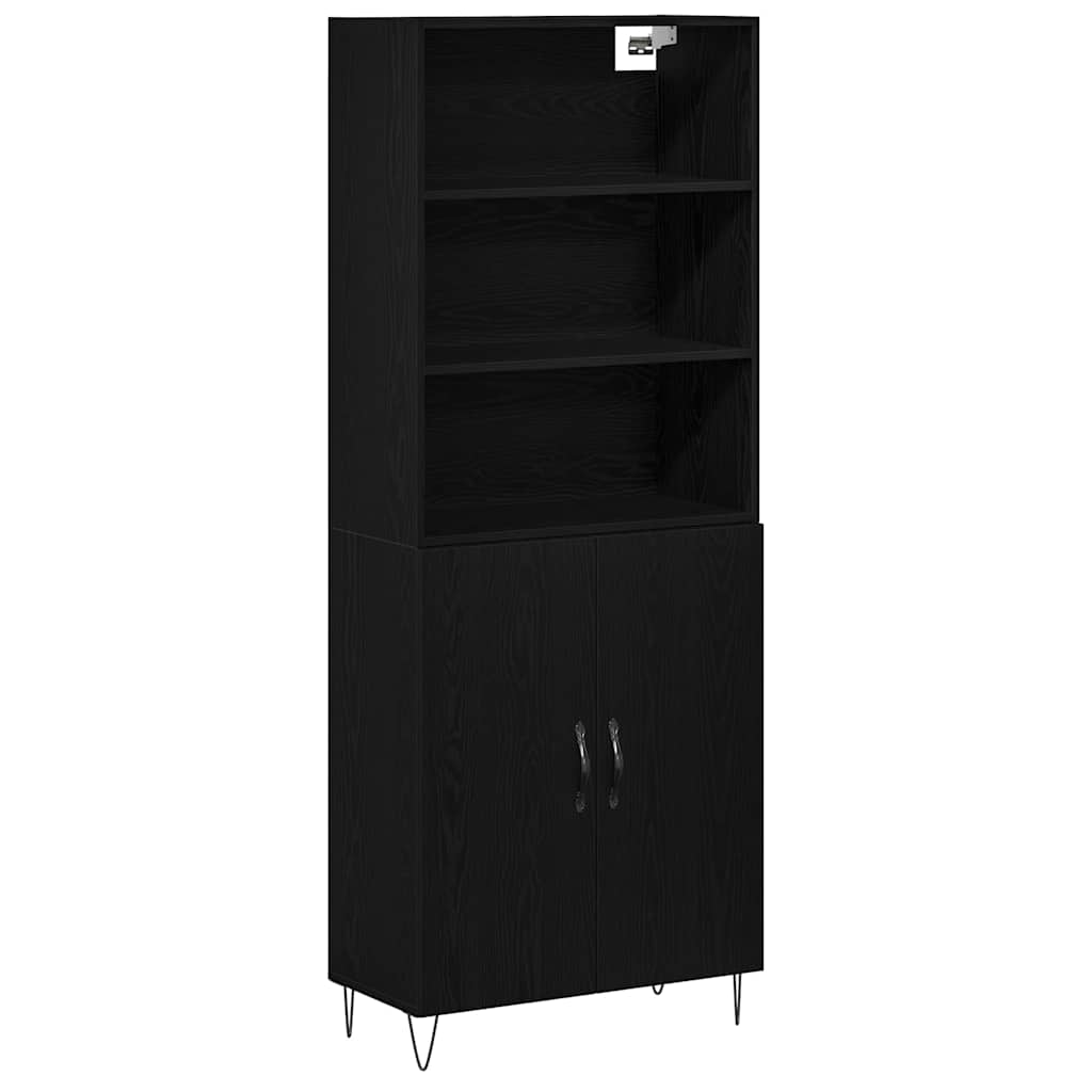 Haut Armoire Montage mural 2 pcs Chêne noir 70 x 34 x 180 cm - XIOS