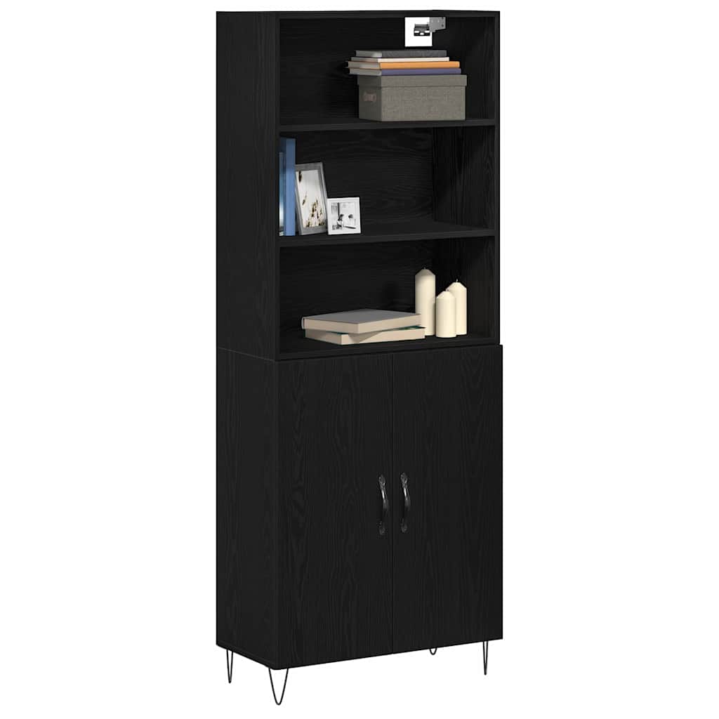 Haut Armoire Montage mural 2 pcs Chêne noir 70 x 34 x 180 cm - XIOS