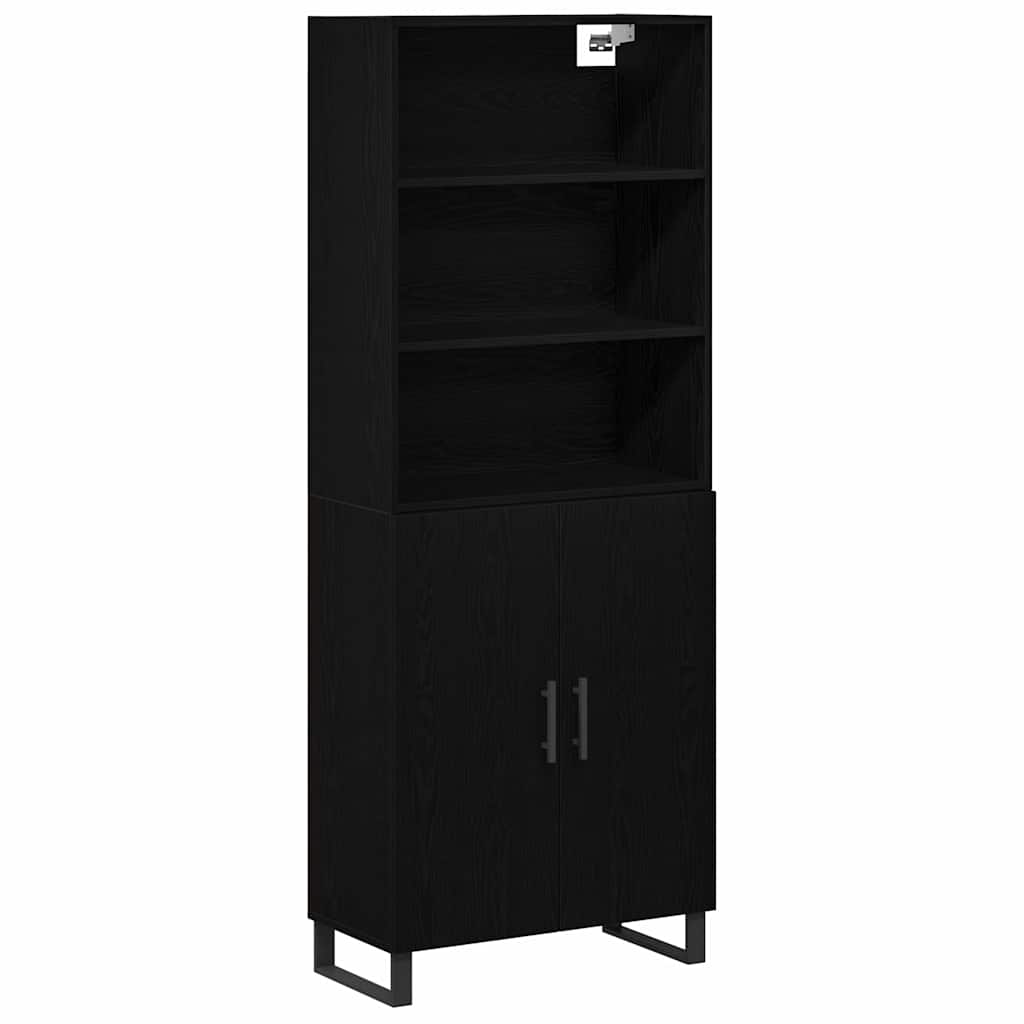 Haut Armoire Montage mural 2 pcs Chêne noir 70 x 34 x 180 cm - XIOS