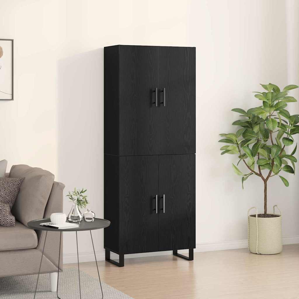 Buffet 2 pcs Chêne noir 69,5 x 34 x 180 cm Bois d'ingénierie - XIOS