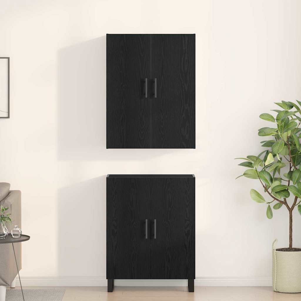 Buffet 2 pcs Chêne noir 69,5 x 34 x 180 cm Bois d'ingénierie - XIOS