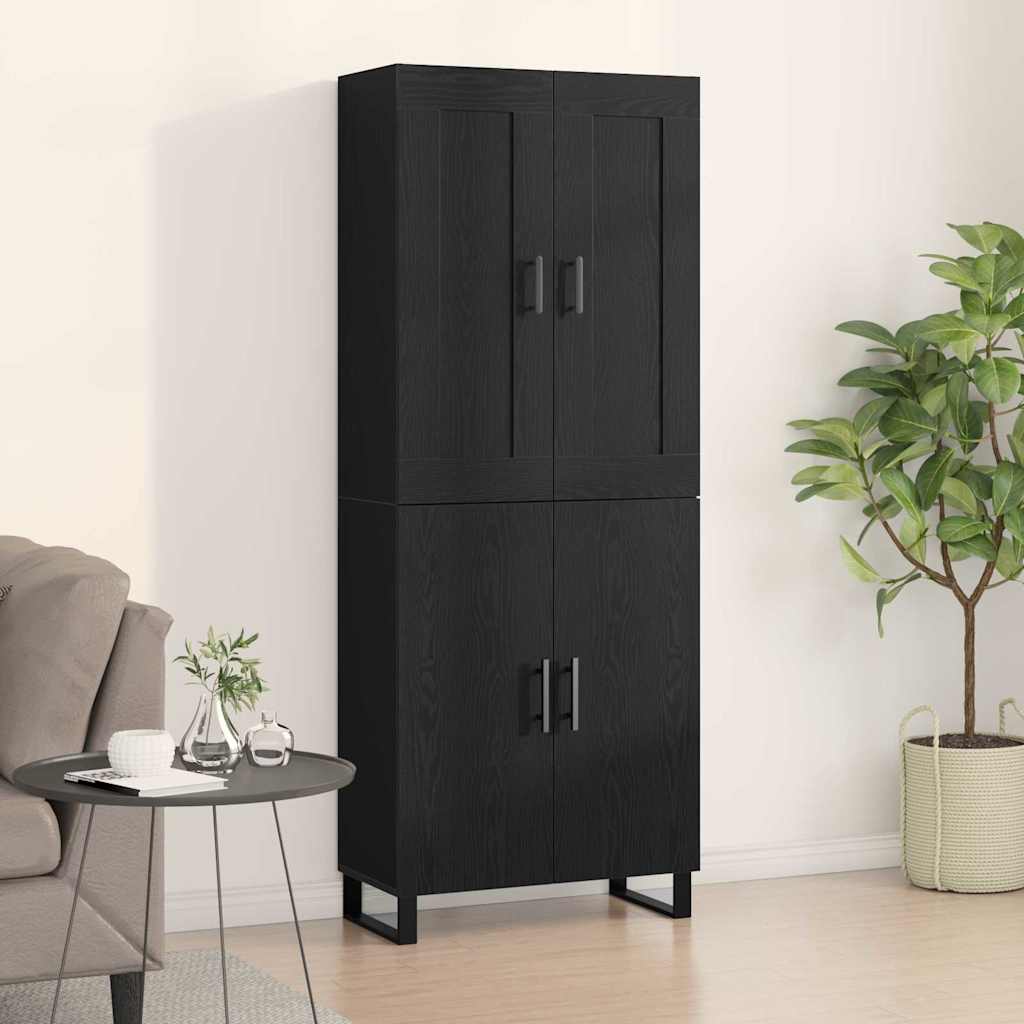 Haut Armoire Montage mural 2 pcs Chêne noir 69,5 x 34 x 180 cm - XIOS