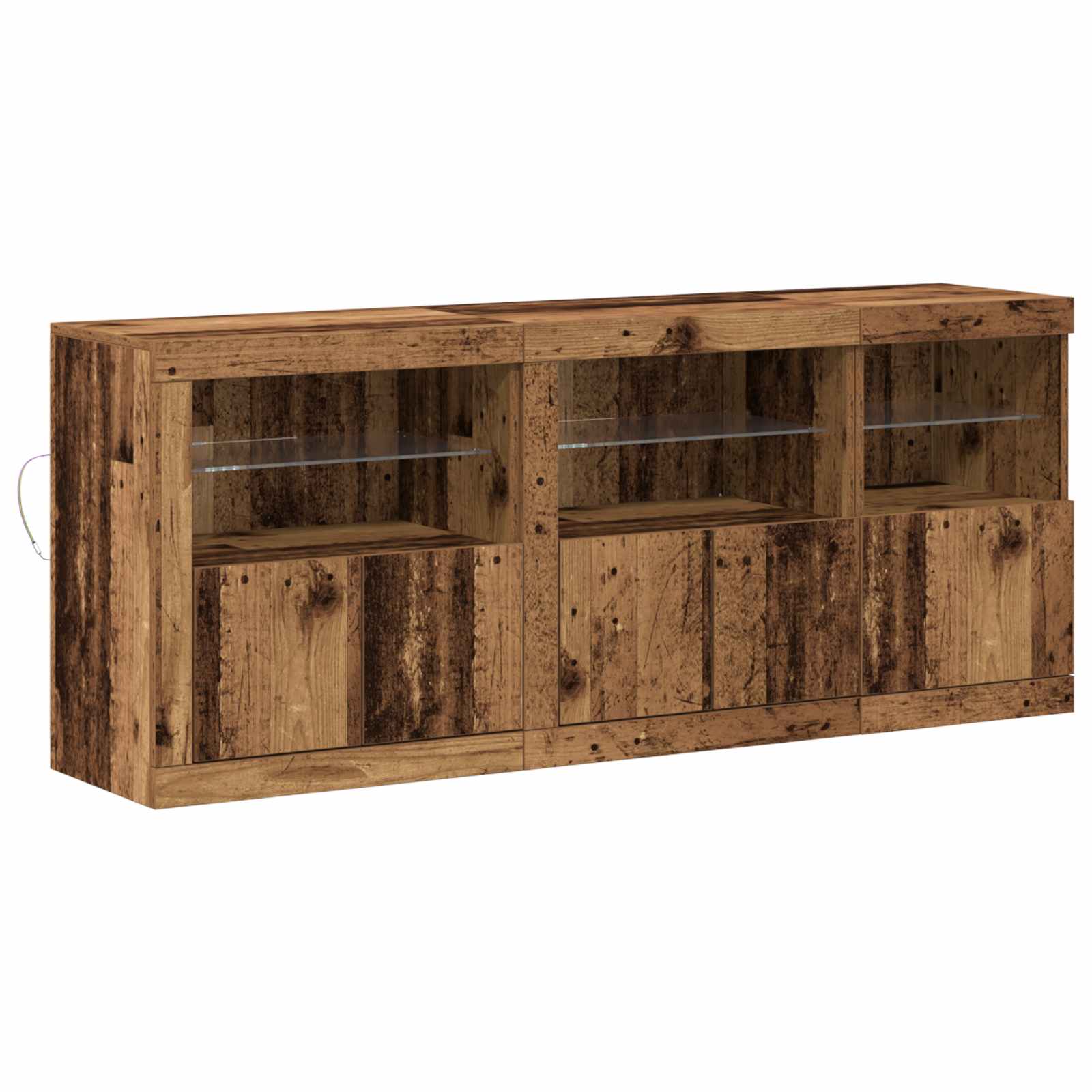 Buffet LED Bois ancien 162 x 37 x 67 cm Bois d'ingénierie