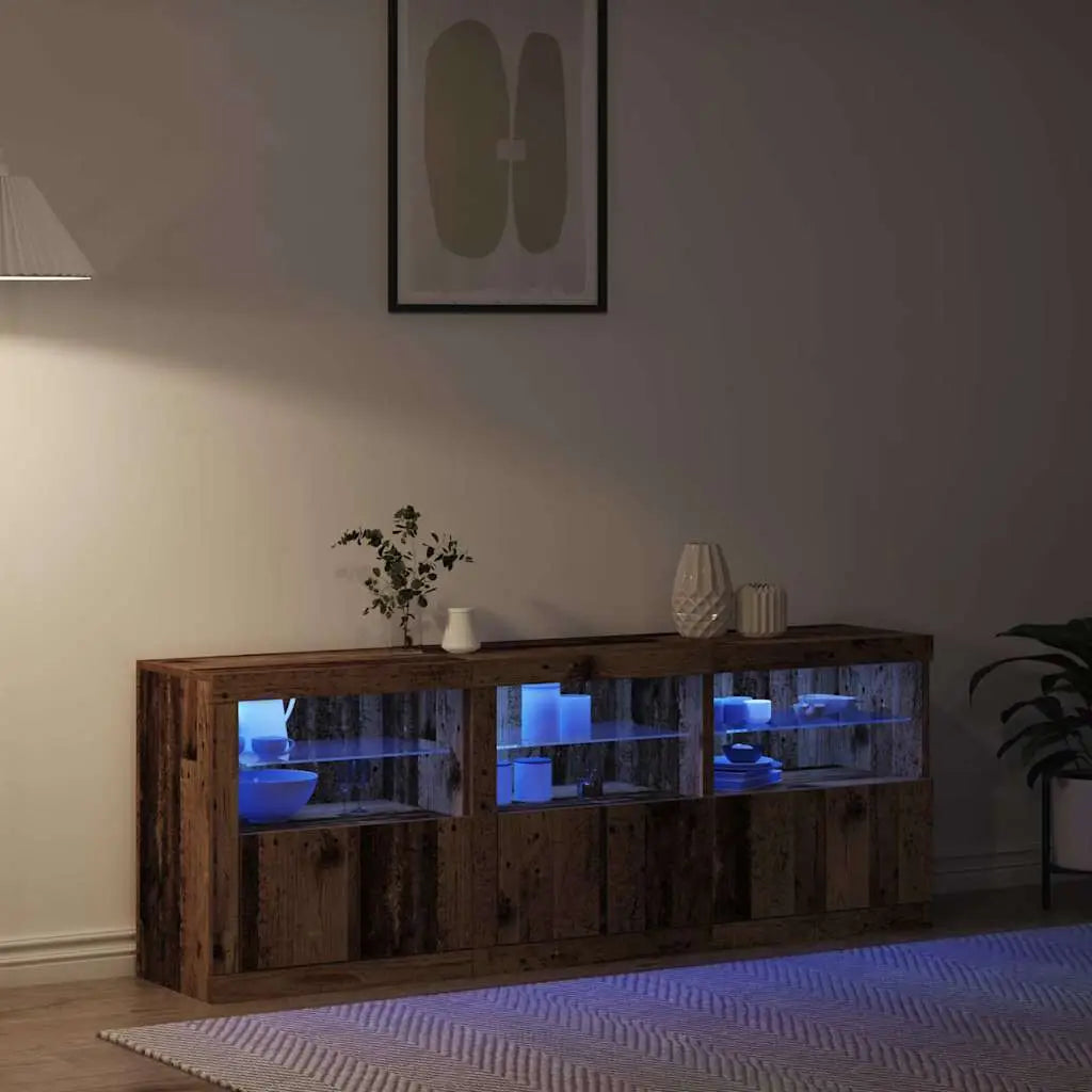 Buffet LED Bois Ancien 181 x 37 x 67 cm Bois d’ingénierie - XIOS