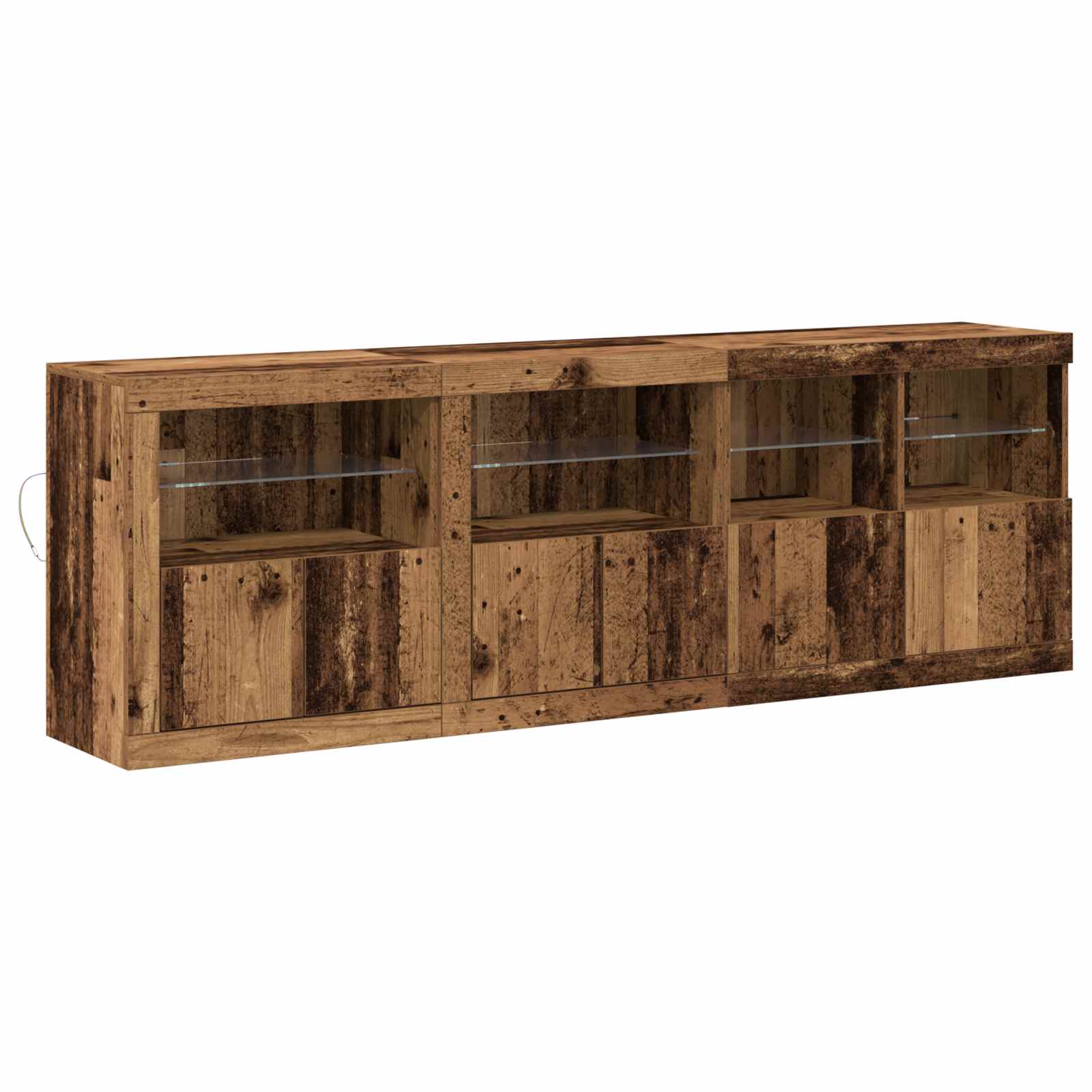 Buffet LED Bois ancien 202 x 37 x 67 cm Bois d'ingénierie