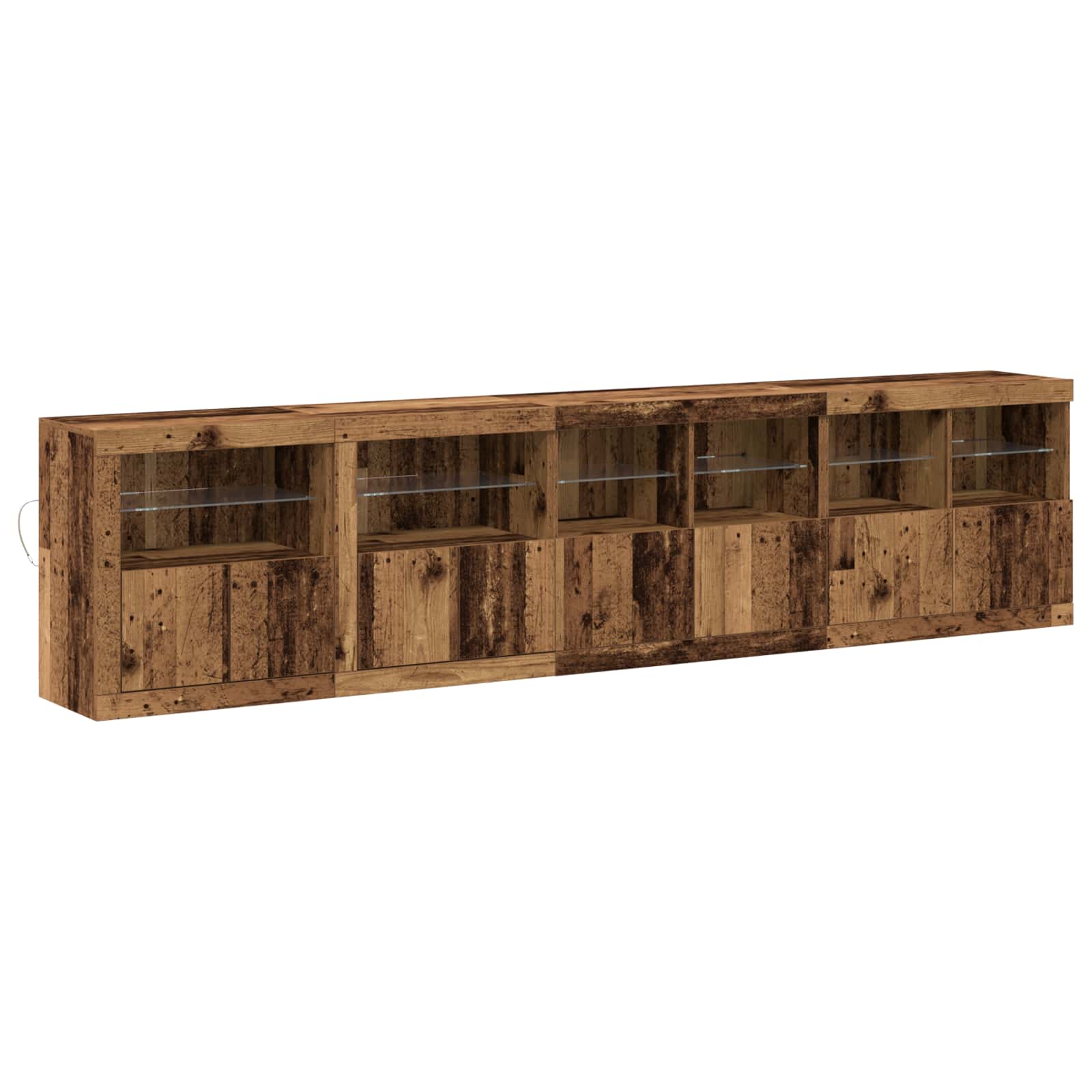 Buffet LED Bois ancien 283 x 37 x 67 cm Bois d'ingénierie