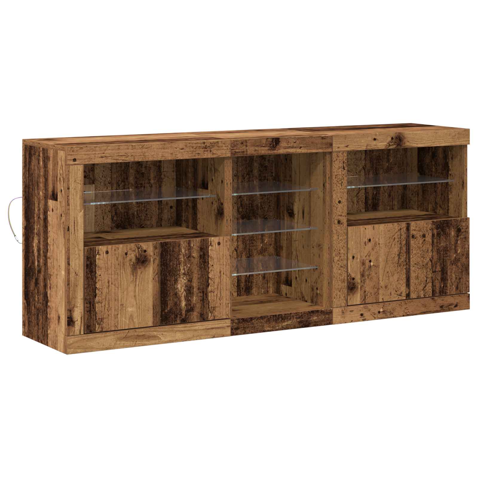Buffet LED Bois ancien 162 x 37 x 67 cm Bois d'ingénierie - XIOS