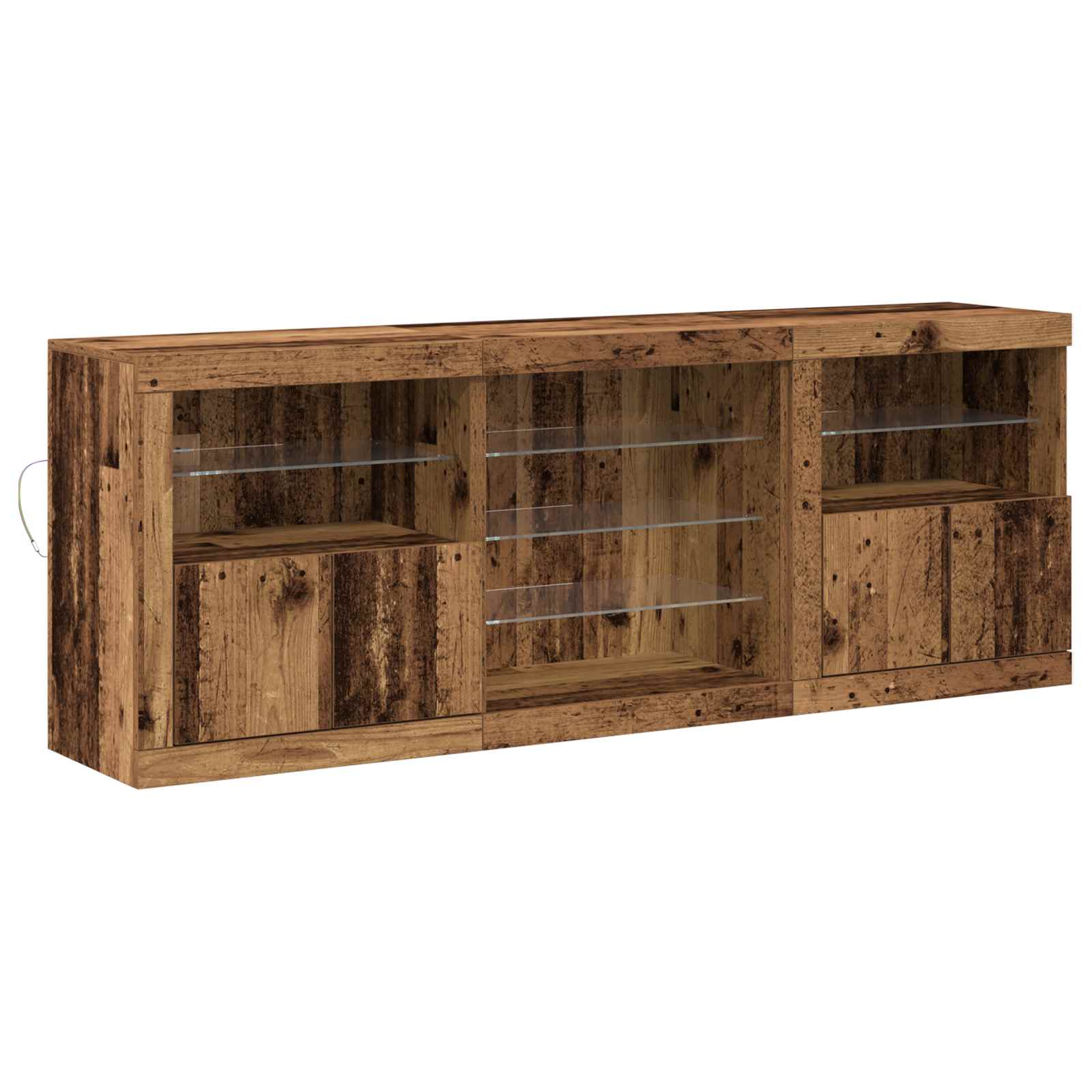Buffet LED Bois ancien 181,5 x 37 x 67 cm Bois d'ingénierie