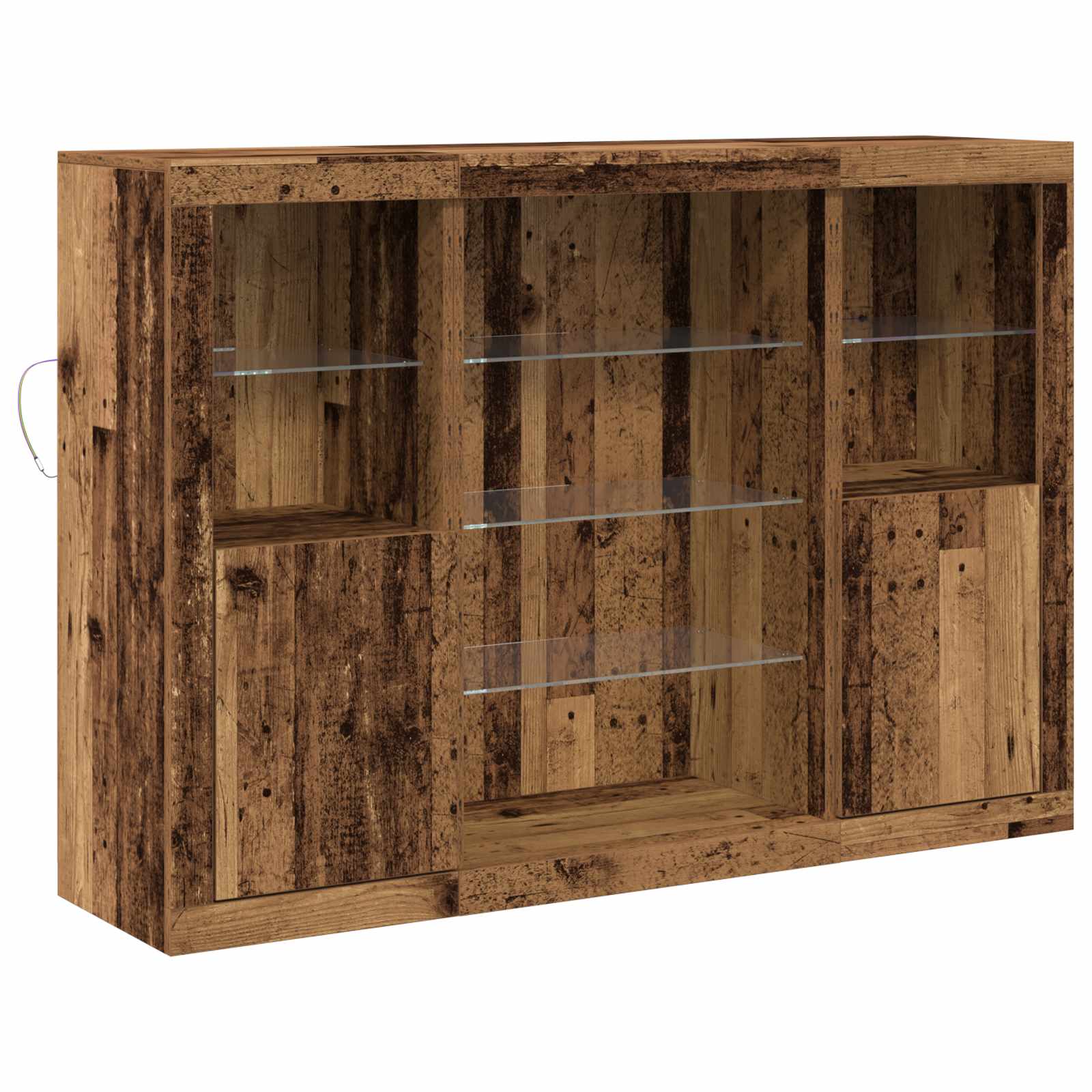 Buffet LED Bois ancien 142,5 x 37 x 100 cm Bois d'ingénierie