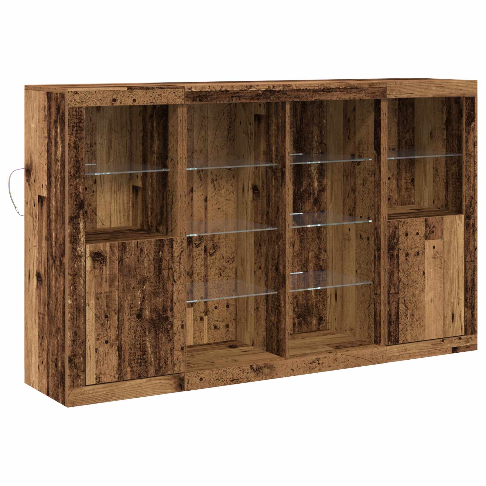 Buffet LED Bois ancien 163 x 37 x 100 cm Bois d'ingénierie