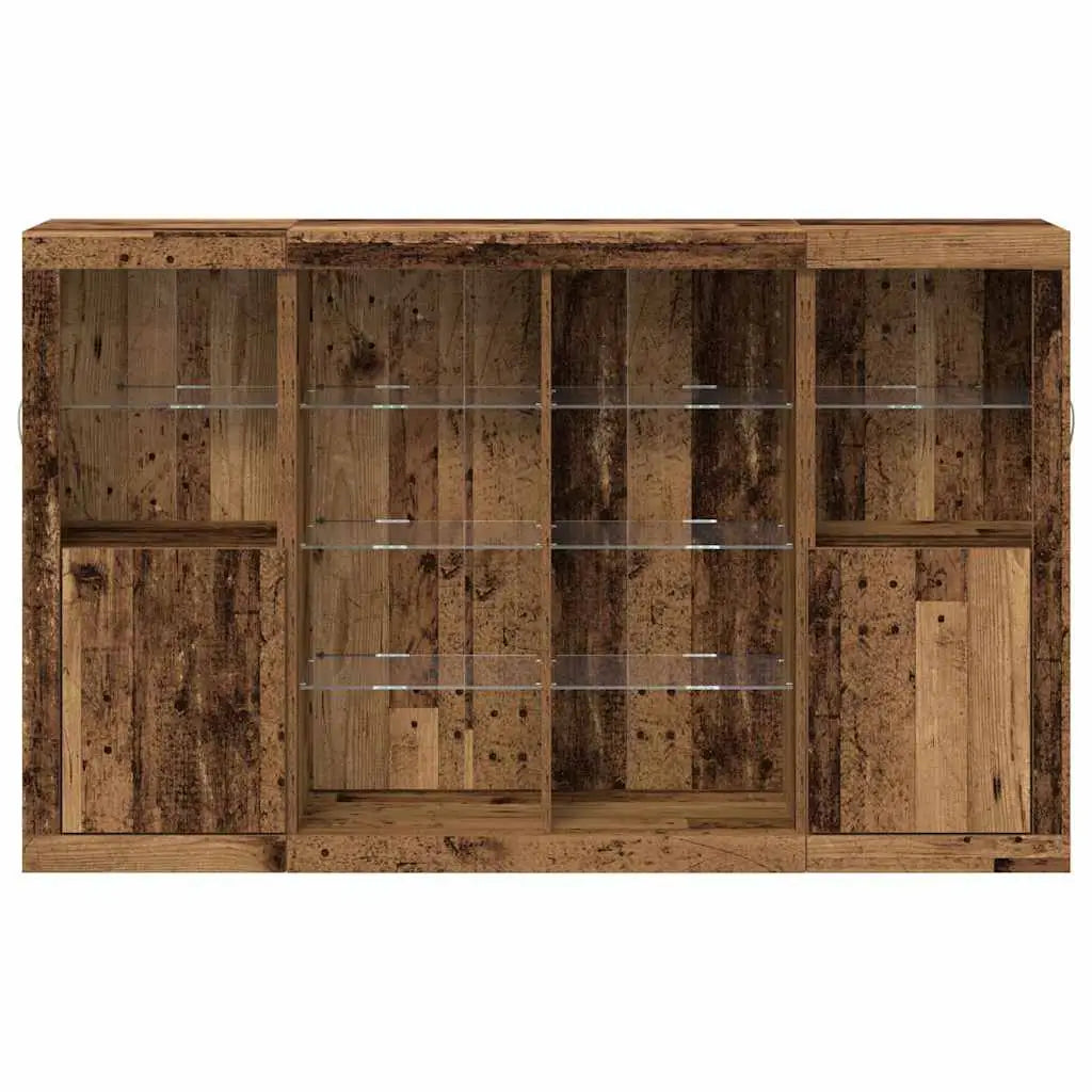 Buffet LED Bois ancien 163 x 37 x 100 cm Bois d’ingénierie - XIOS