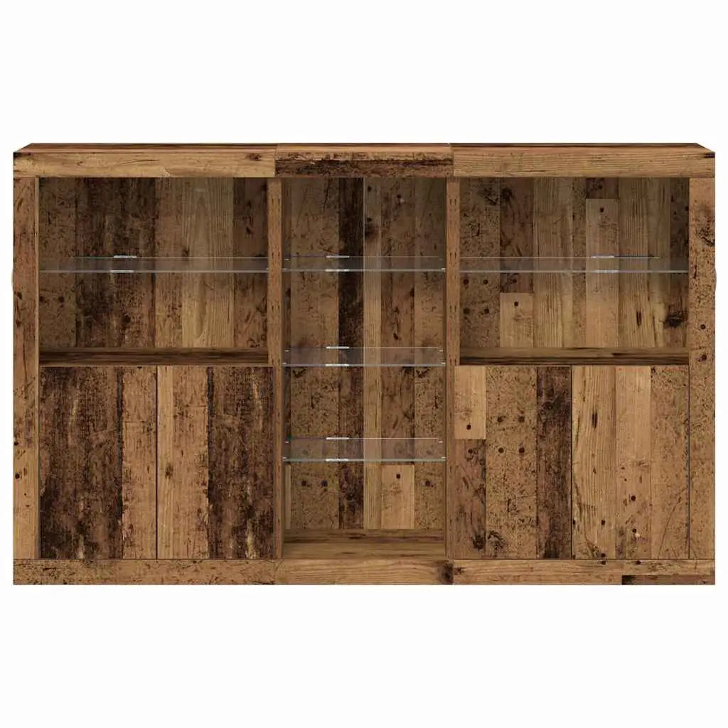 Buffet LED Bois ancien 162 x 37 x 100 cm Bois d’ingénierie - XIOS