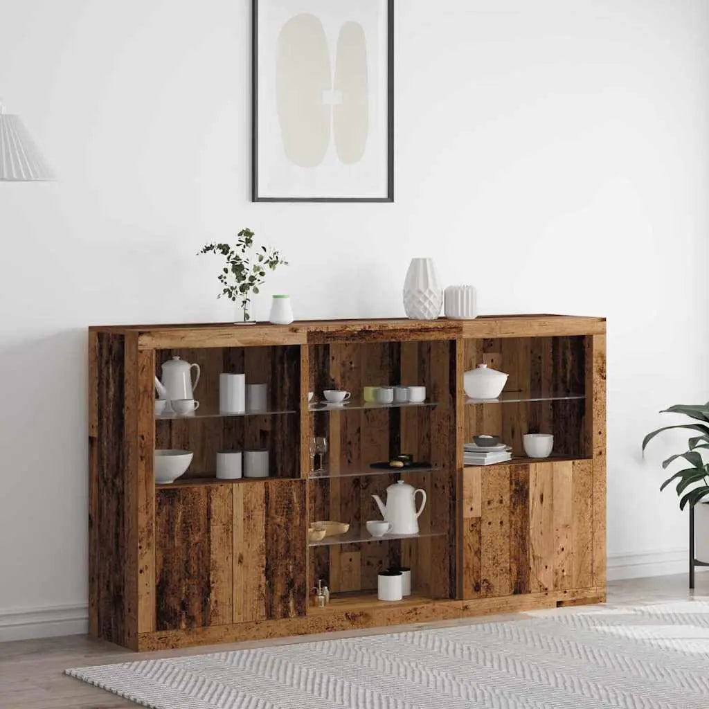Buffet LED Bois ancien 181,5 x 37 x 100 cm Bois d’ingénierie - XIOS