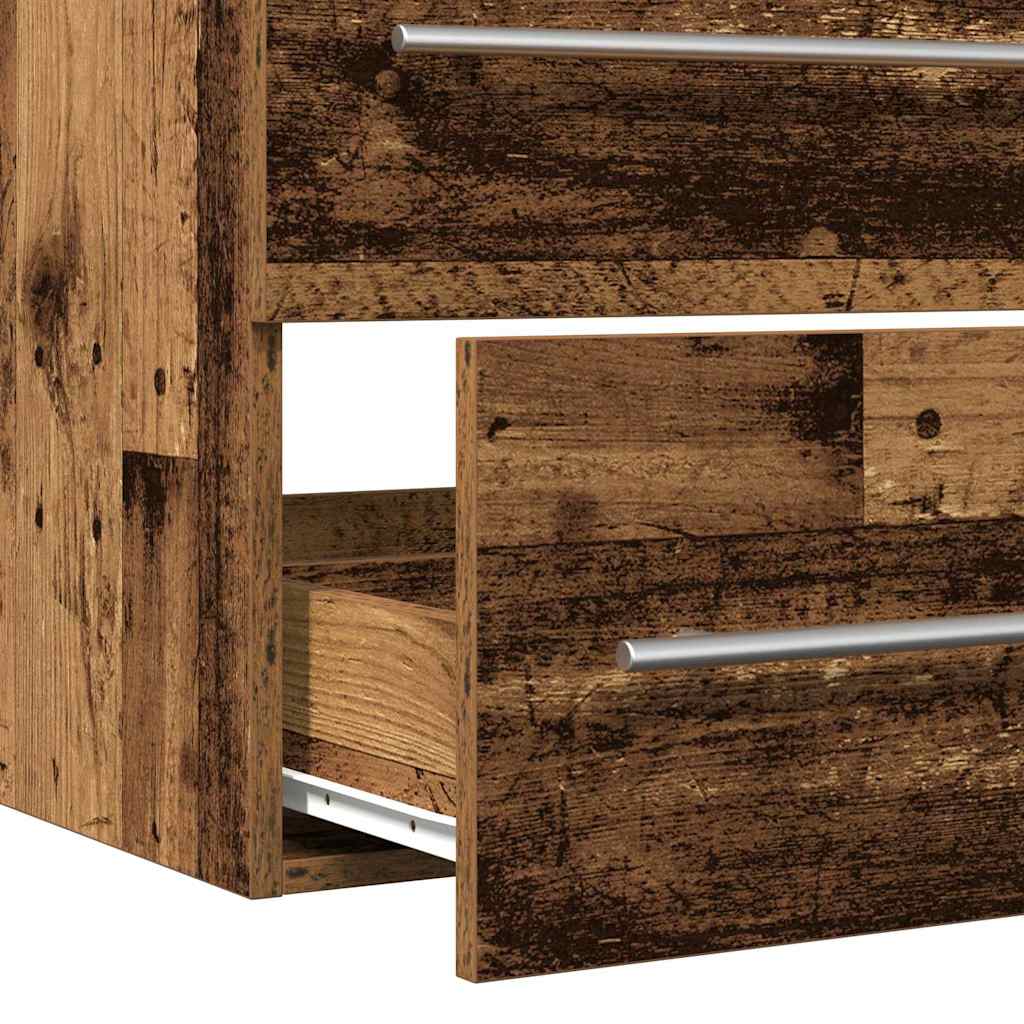 Meuble de Lavabo de Salle de Bain 2 pc Bois Ancien - XIOS