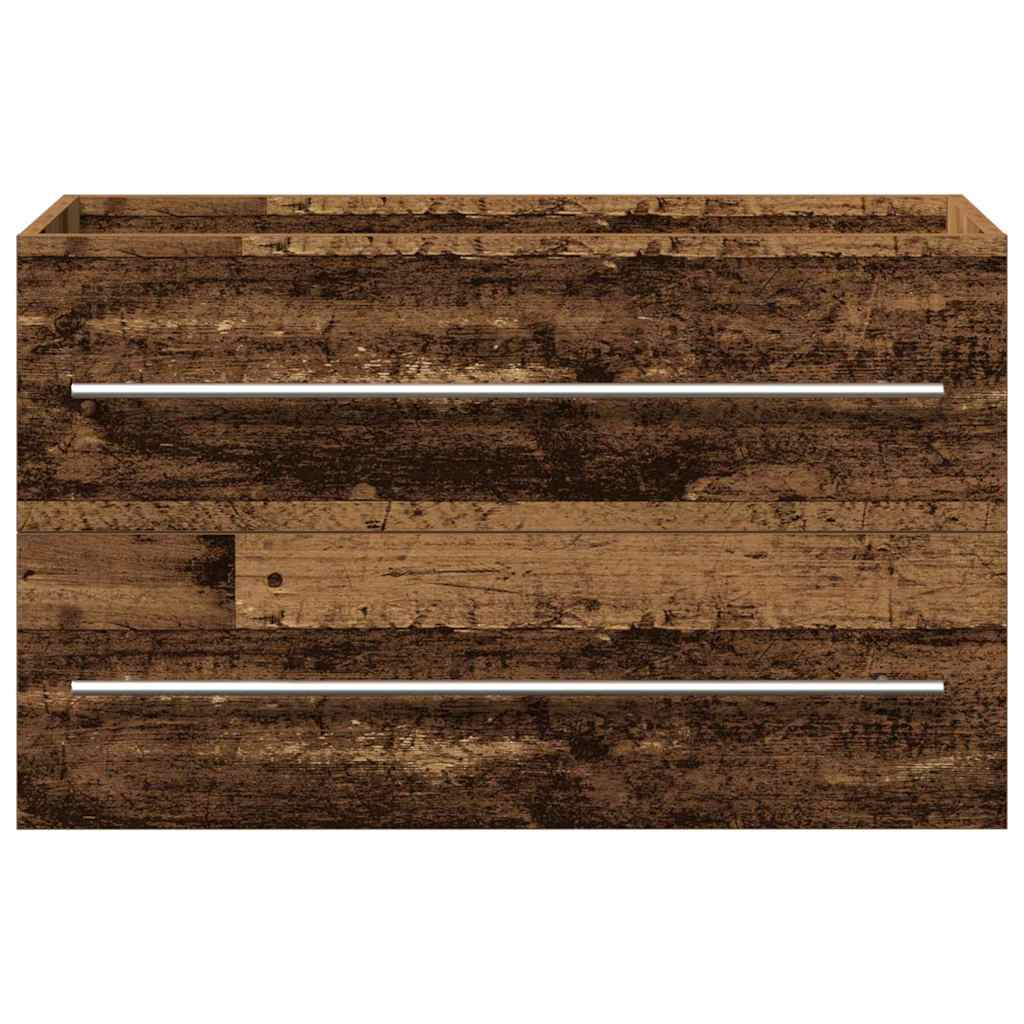 Meuble de Lavabo de Salle de Bain 2 pc Bois Ancien - XIOS