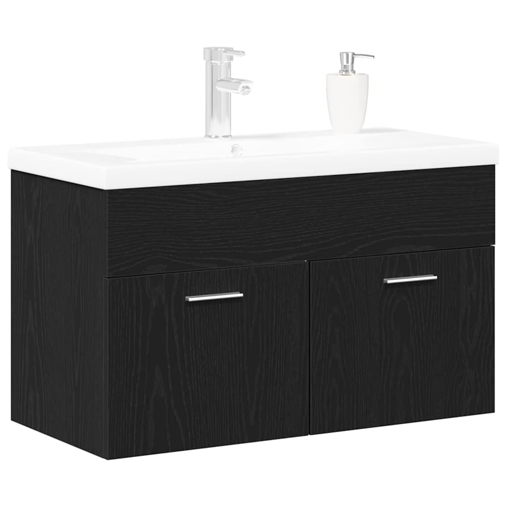 Armoire de salle de bain Chêne noir 90 x 38,5 x 46 cm