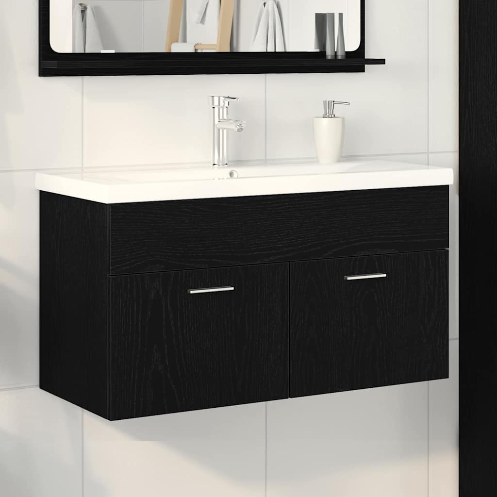 Armoire de salle de bain Chêne noir 90 x 38,5 x 46 cm