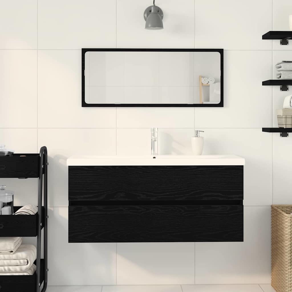 Meuble de Lavabo de Salle de Bain Chêne noir 100 x 39 x 62 cm - XIOS