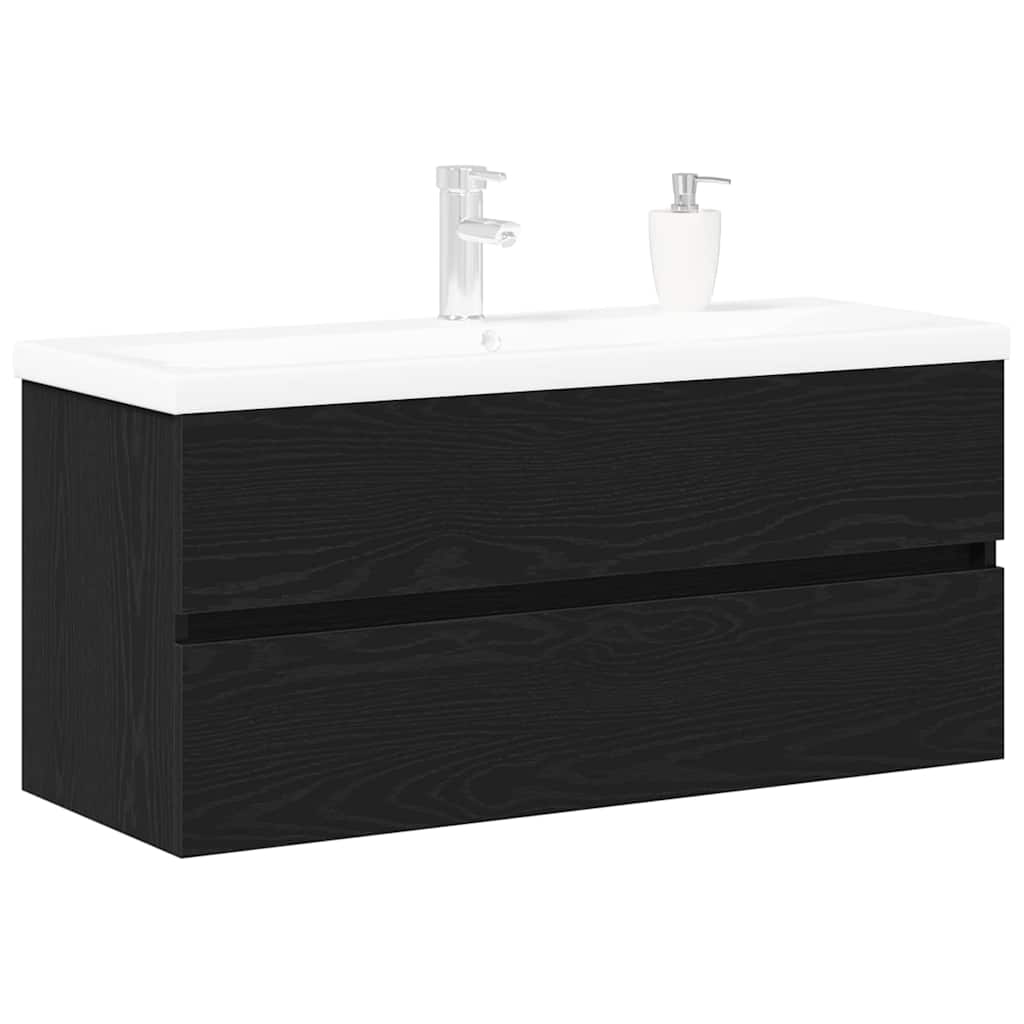 Meuble de Lavabo de Salle de Bain Chêne noir 90 x 39 x 62 cm - XIOS